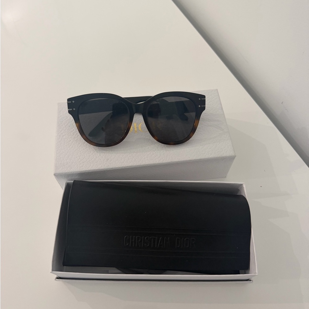 Dior Black Sunglasses Case with White Dior Box